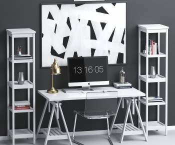 Modern Computer Desk And Chair-ID:773374085