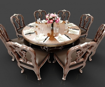 European Style Dining Table And Chairs-ID:619575988