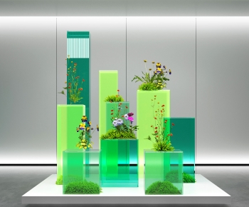 现代玻璃艺术景观植物小品-ID:128490921