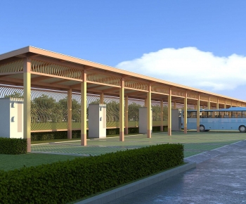 Modern Outdoor Parking Lot-ID:648752931