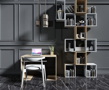 Modern Computer Desk And Chair-ID:556845902