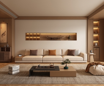 New Chinese Style A Living Room-ID:891226058