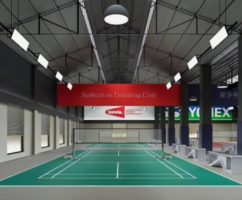 Modern Indoor Badminton Court-ID:429451949