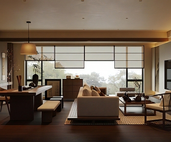 New Chinese Style A Living Room-ID:747514011