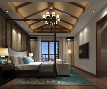 New Chinese Style Bedroom-ID:185422908