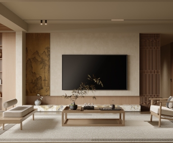 New Chinese Style A Living Room-ID:537127975