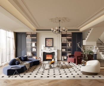 French Style A Living Room-ID:667171969
