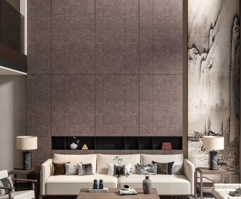 New Chinese Style A Living Room-ID:748121025