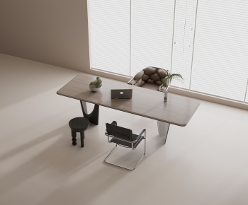 Modern Computer Desk And Chair-ID:215586909