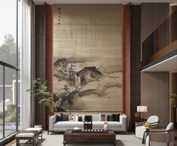 New Chinese Style A Living Room-ID:115699811