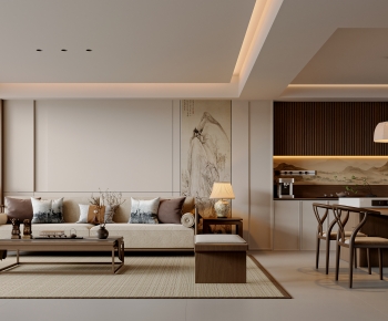 New Chinese Style A Living Room-ID:153868914