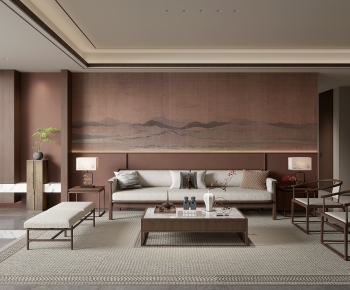 New Chinese Style A Living Room-ID:979686022