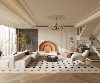 French Style A Living Room-ID:512486934