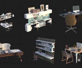 Modern Office Desk And Chair-ID:823666104