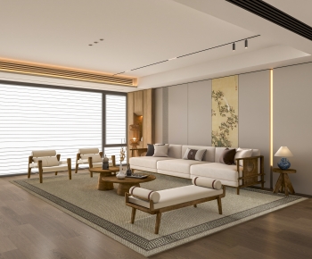 New Chinese Style A Living Room-ID:937650924