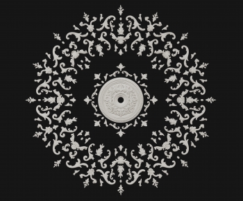 French Style Plaster Carved Top Plate-ID:860764032