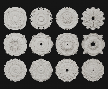 French Style Plaster Carved Top Plate-ID:364732036
