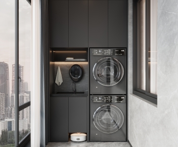 Modern Balcony Laundry Room-ID:753341911