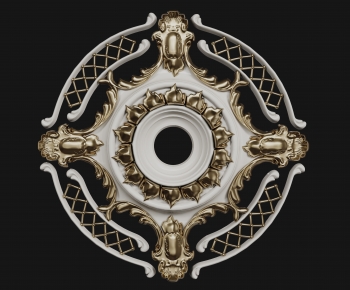 French Style Plaster Carved Top Plate-ID:133851055