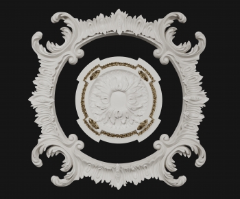 French Style Plaster Carved Top Plate-ID:593941938