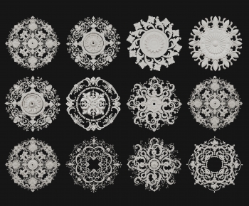 French Style Plaster Carved Top Plate-ID:206547022