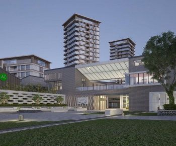 Modern Appearance Of Commercial Building-ID:707093952