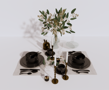 现代餐具花艺摆件组合-ID:976988088