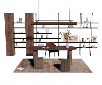 Modern Office Desk And Chair-ID:378138073