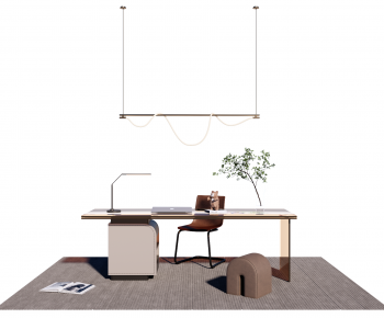 Modern Computer Desk And Chair-ID:343878037