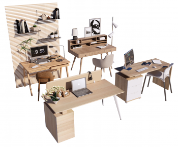 Modern Office Desk And Chair-ID:705708035
