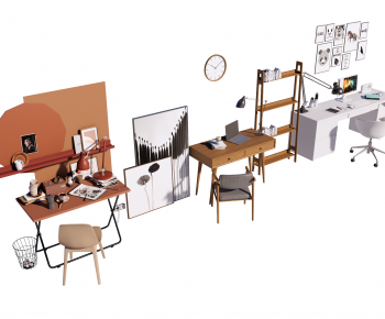 Modern Computer Desk And Chair-ID:464010951