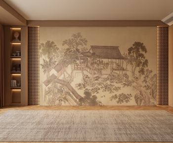 New Chinese Style TV Wall-ID:130906111