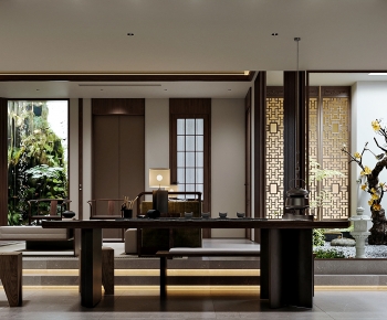 New Chinese Style A Living Room-ID:649818908