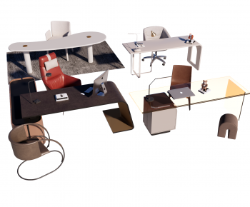 Modern Office Desk And Chair-ID:748920492