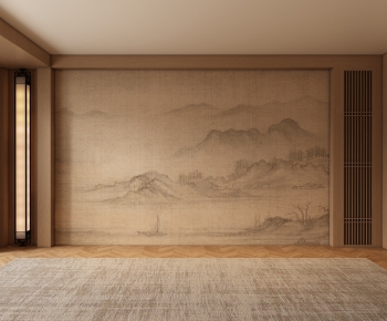New Chinese Style TV Wall-ID:631508899