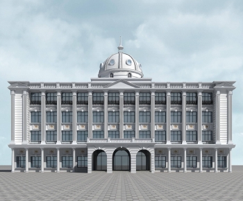 European Style Appearance Of Commercial Building-ID:346048128