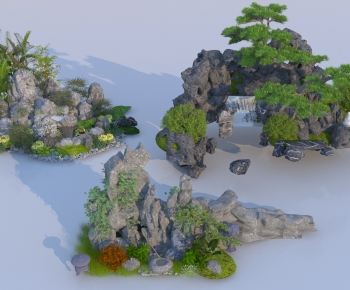 New Chinese Style Rockery Waterscape-ID:729603055