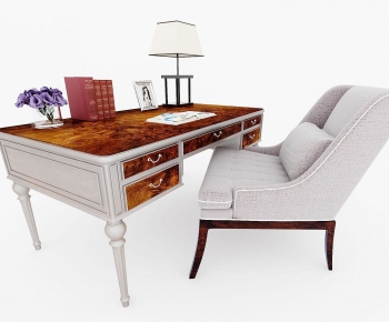 Simple European Style Computer Desk And Chair-ID:694044111