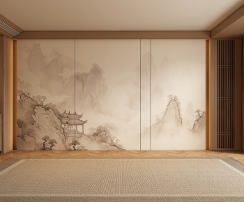 New Chinese Style TV Wall-ID:873821021