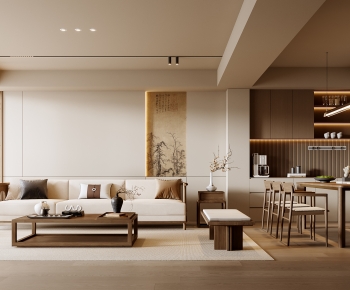 New Chinese Style A Living Room-ID:257740979
