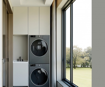 Modern Balcony Laundry Room-ID:387581116