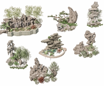 New Chinese Style Rockery Waterscape-ID:439127922