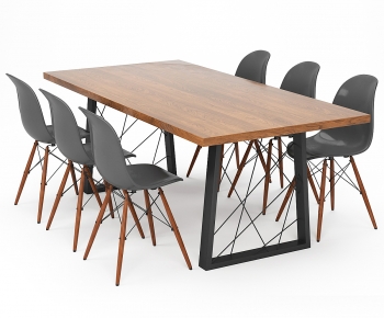 Industrial Style Dining Table And Chairs-ID:442887079