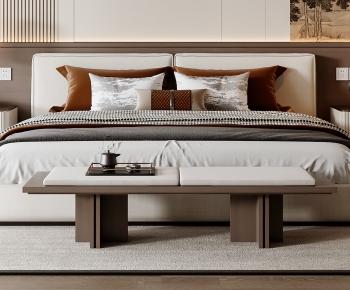 New Chinese Style Double Bed-ID:392311106