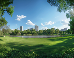 白天草地公园外景-ID:6307168