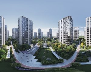 现代HDR贴图白天小区外景-ID:680100927