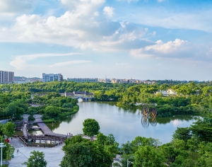 现代公园湖泊外景-ID:455789092