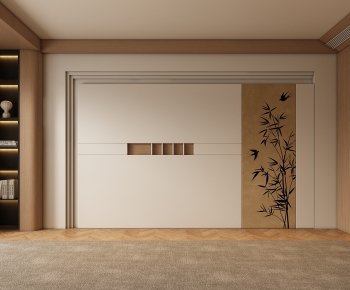 New Chinese Style TV Wall-ID:947424896
