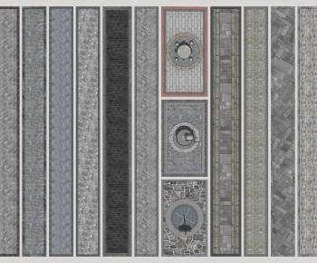 新中式人行道路铺装组合-ID:257898099