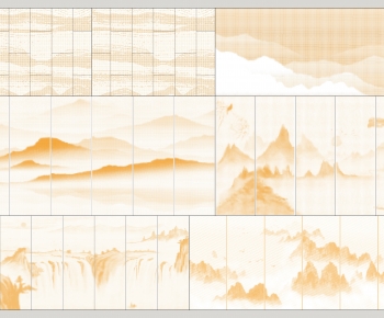 新中式穿孔板背景墙组合-ID:903840184